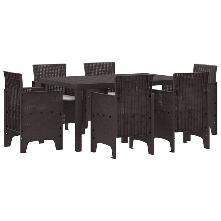 Have Spisebordssæt 7 pcs Brun Polt rattan