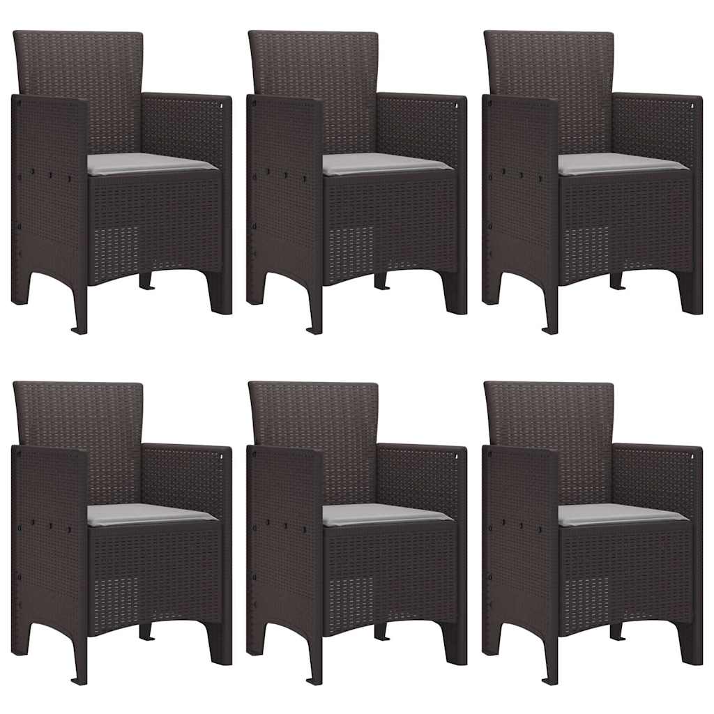Have Spisebordssæt 7 pcs Brun Polt rattan