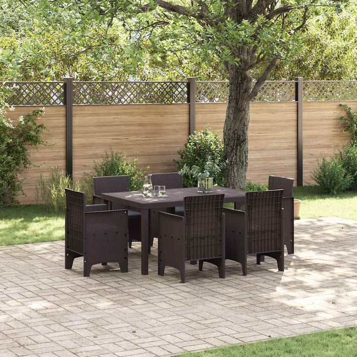 Have Spisebordssæt 7 pcs Brun Polt rattan