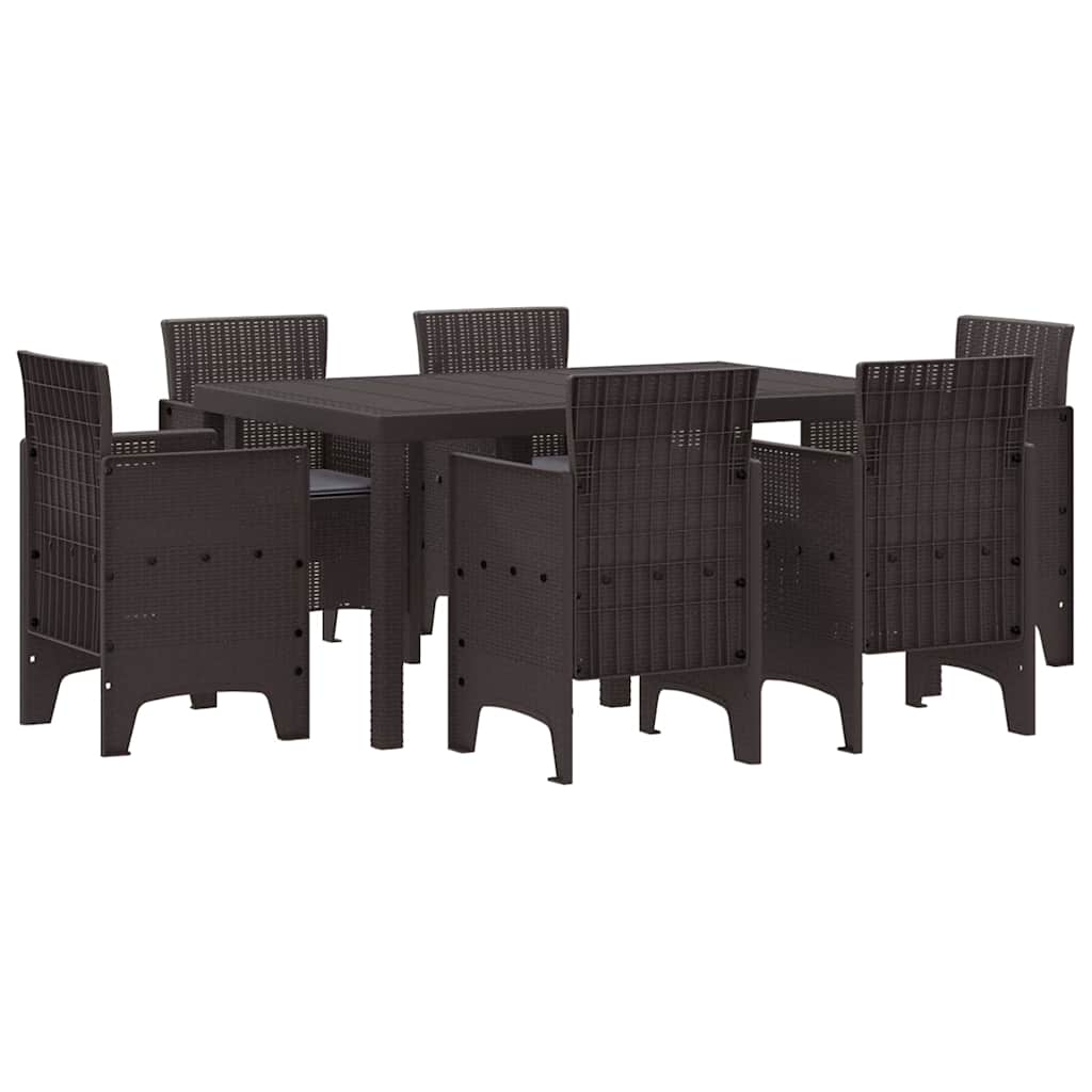 Have Spisebordssæt 7 pcs Brun Polt rattan