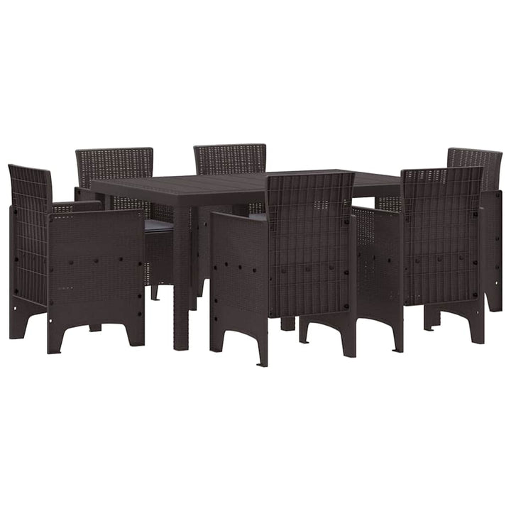 Have Spisebordssæt 7 pcs Brun Polt rattan