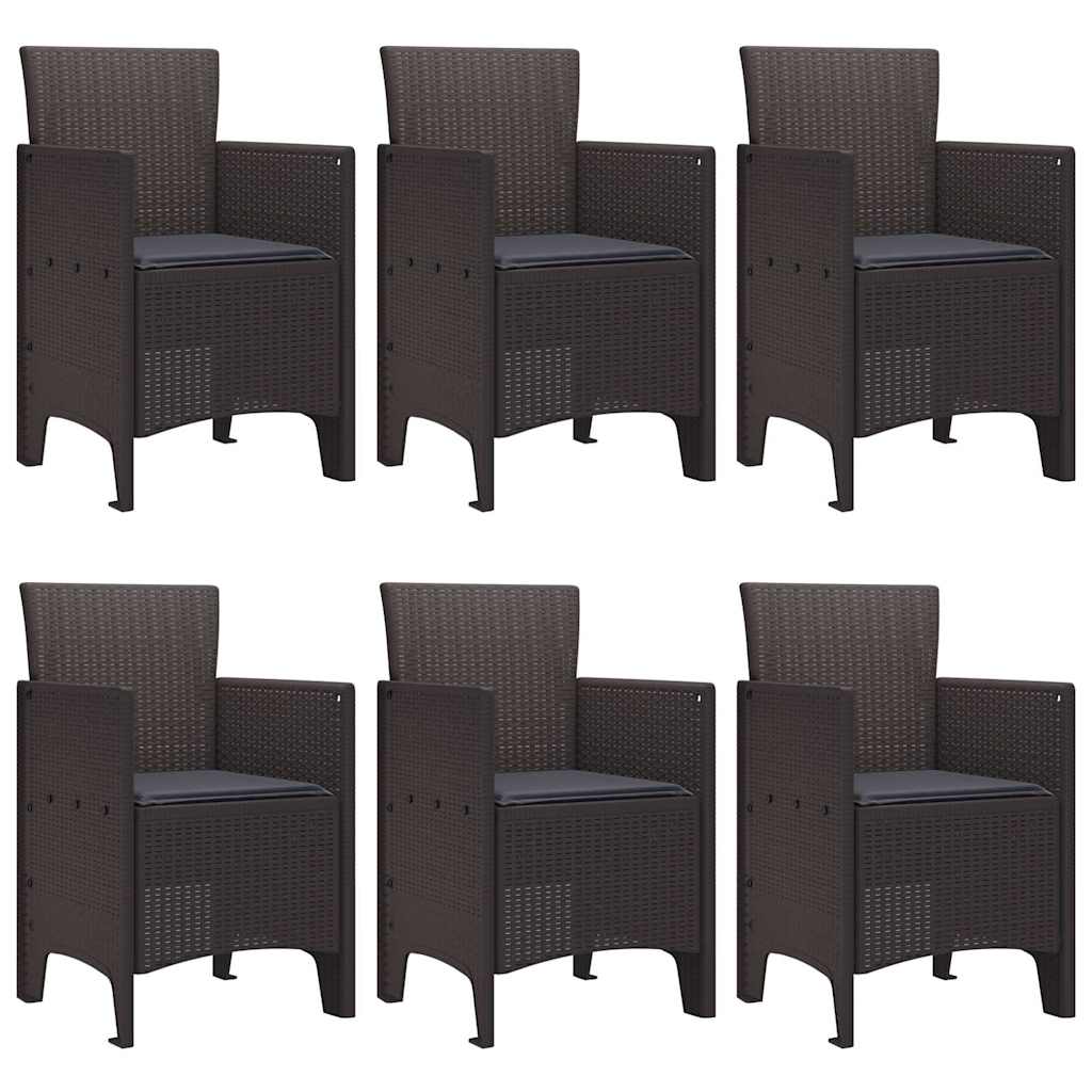 Have Spisebordssæt 7 pcs Brun Polt rattan