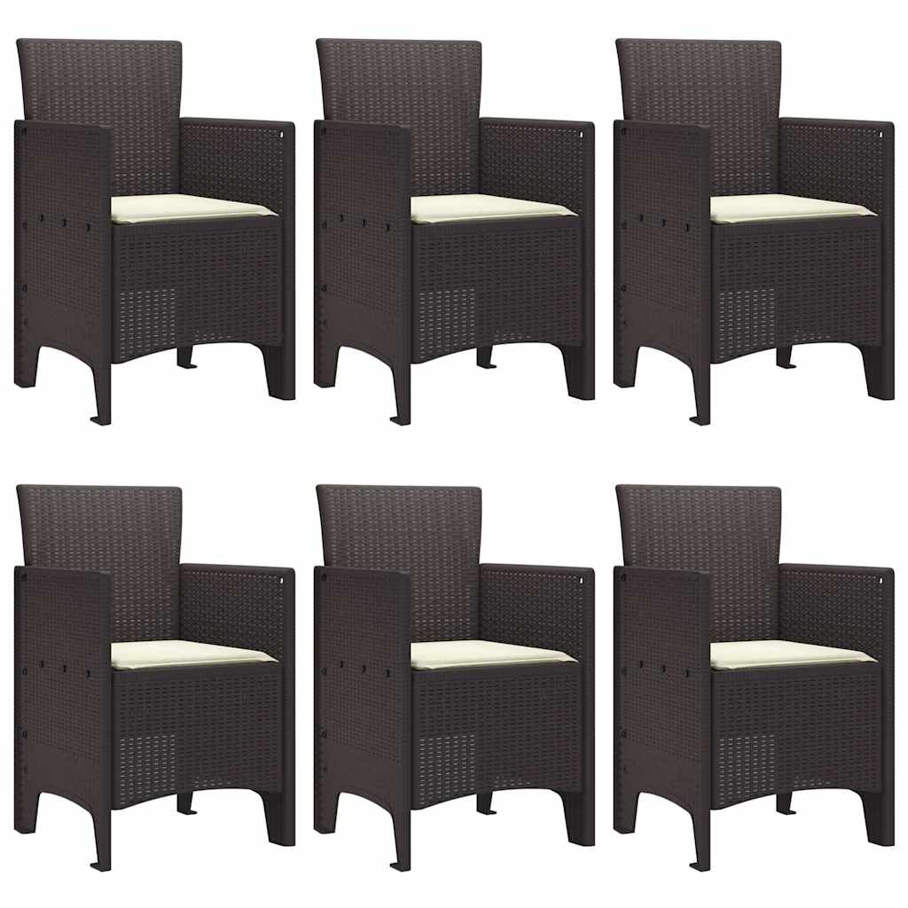 Have Spisebordssæt 7 pcs Brun Polt rattan