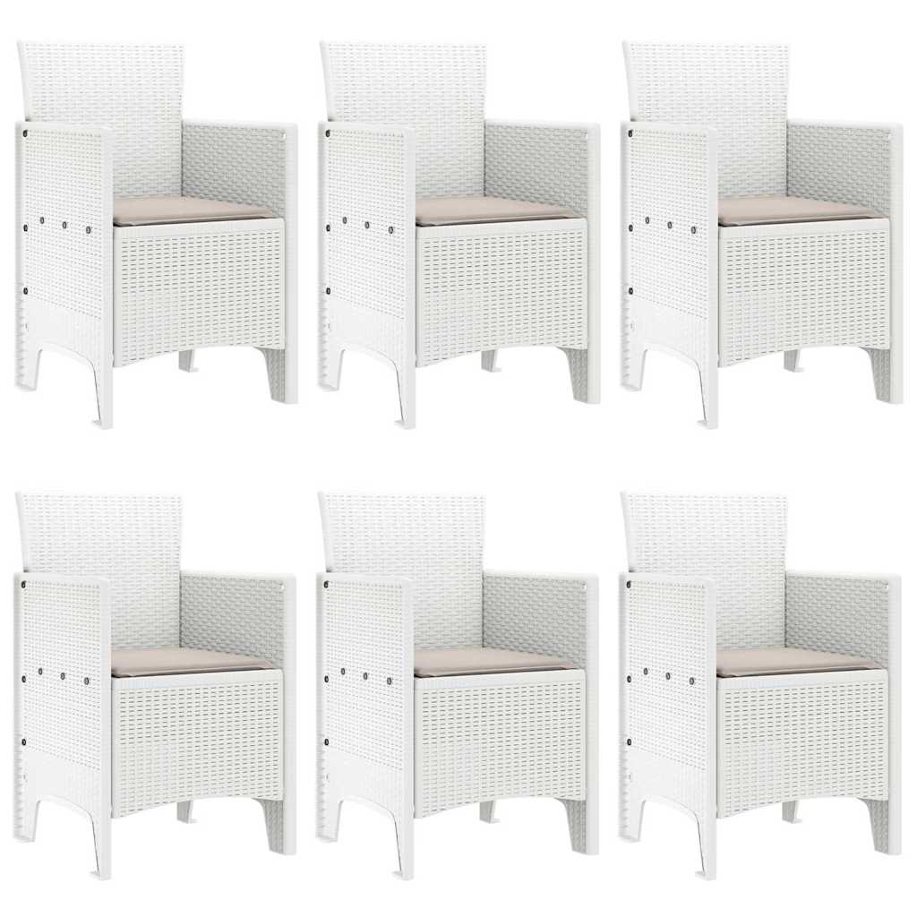 Have Spisebordssæt 7 pcs Hvid Polt rattan
