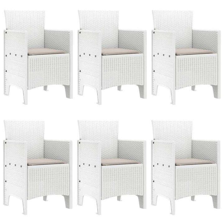 Have Spisebordssæt 7 pcs Hvid Polt rattan