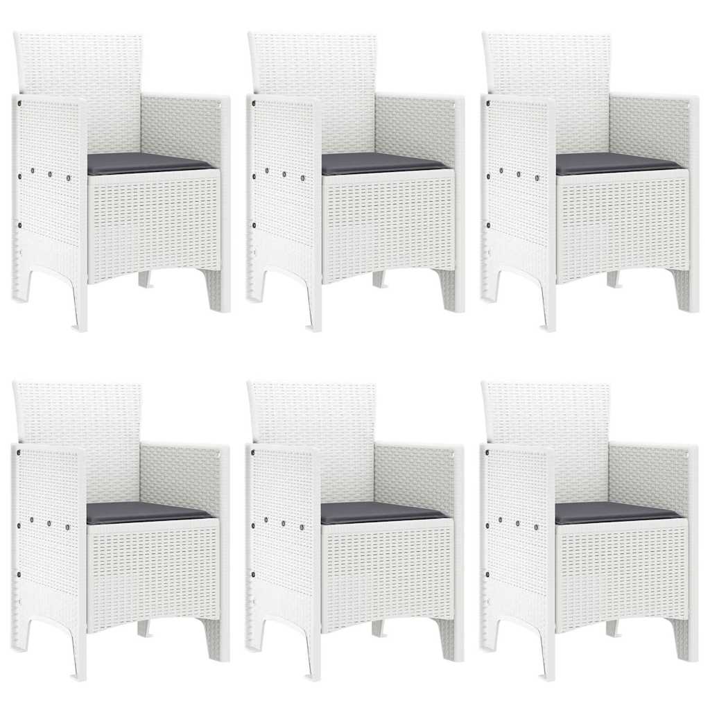 Have Spisebordssæt 7 pcs Hvid Polt rattan