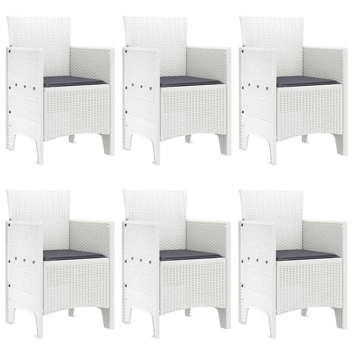 Have Spisebordssæt 7 pcs Hvid Polt rattan