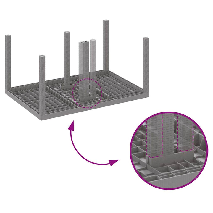 Have Spisebordssæt 7 pcs Lysegrå Polt rattan