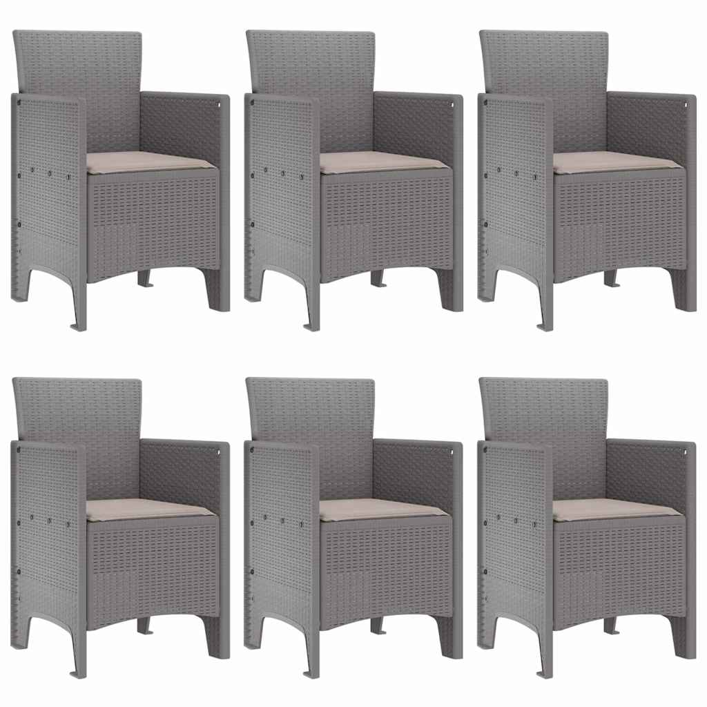 Have Spisebordssæt 7 pcs Lysegrå Polt rattan