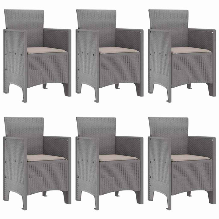 Have Spisebordssæt 7 pcs Lysegrå Polt rattan