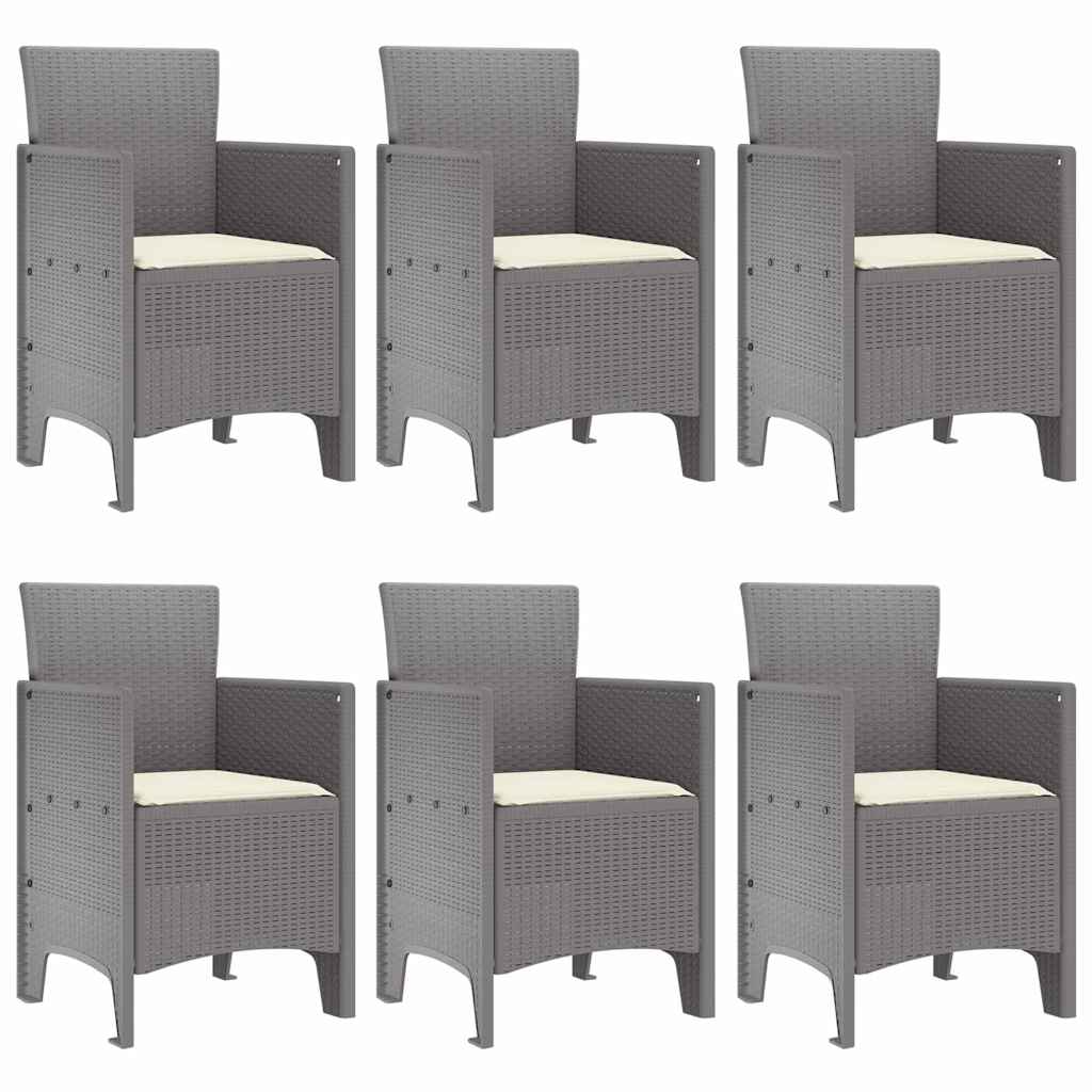 Have Spisebordssæt 7 pcs Lysegrå Polt rattan