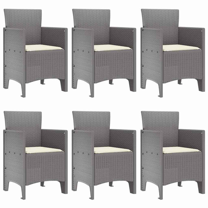 Have Spisebordssæt 7 pcs Lysegrå Polt rattan