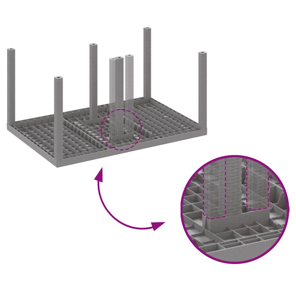 Have Spisebordssæt 7 pcs Lysegrå Polt rattan