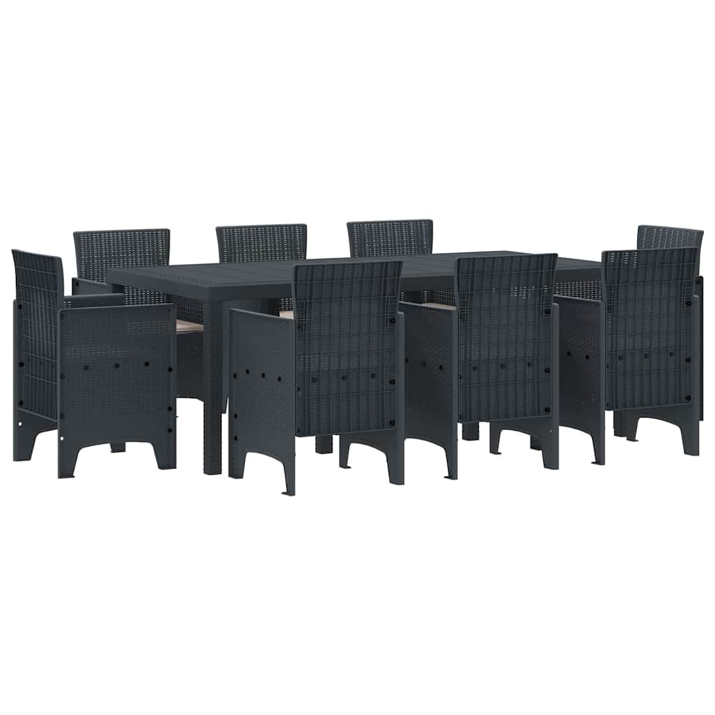 Have Spisebordssæt 9 pcs Antracit Polt rattan
