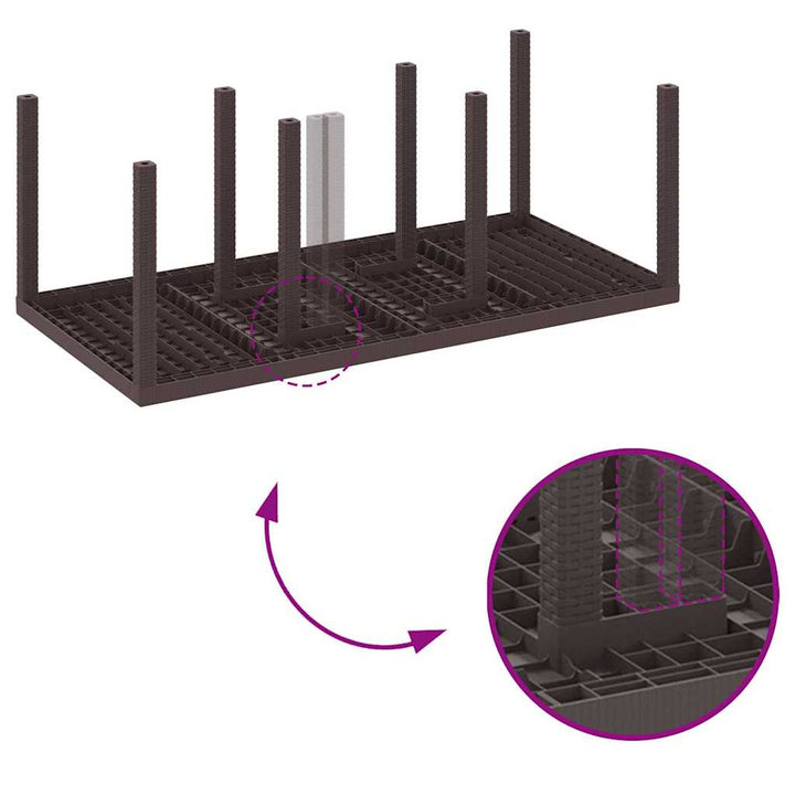 Have Spisebordssæt 9 pcs Brun Polt rattan