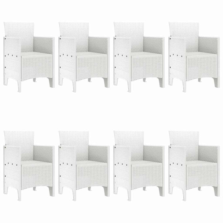 Have Spisebordssæt 9 pcs Hvid Polt rattan