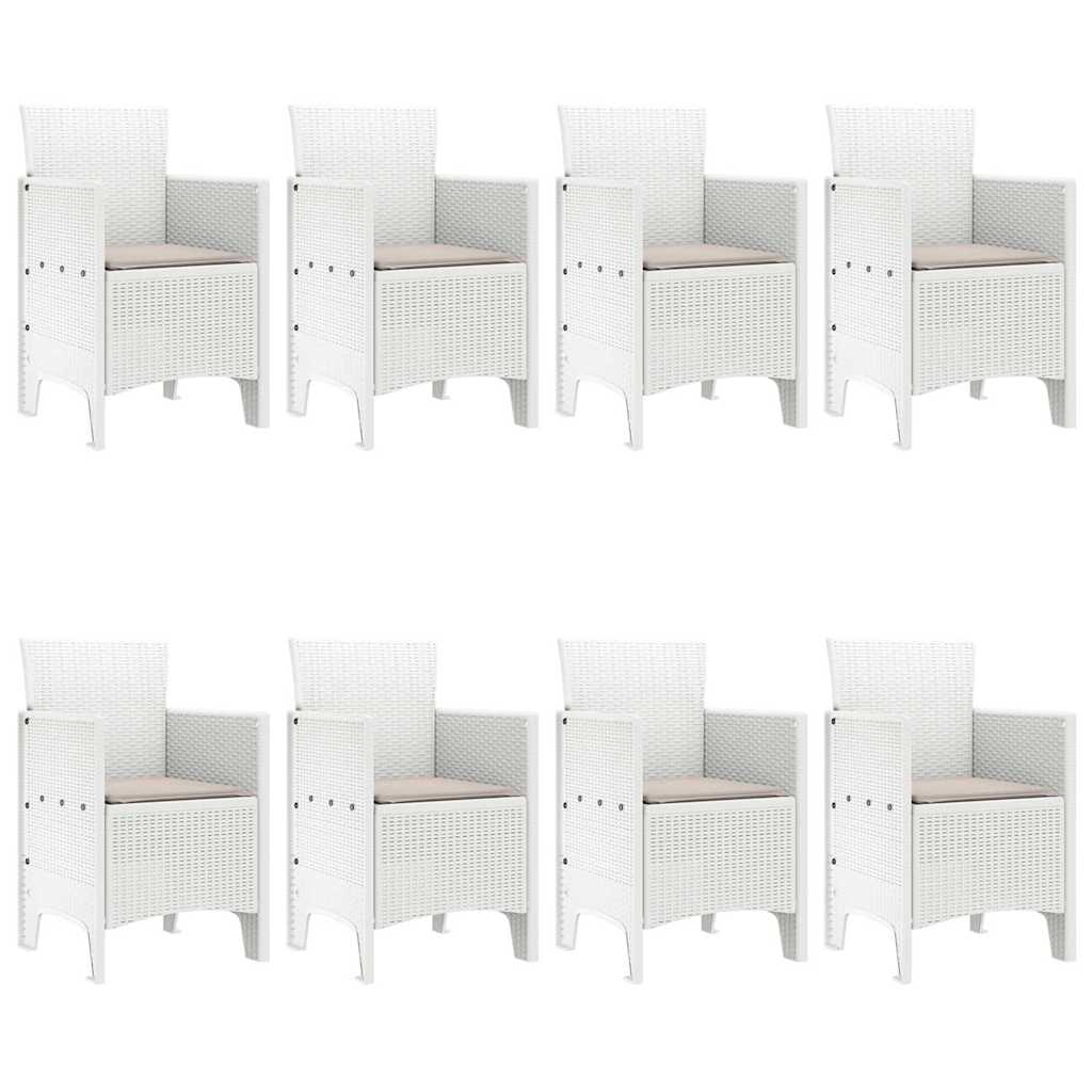 Have Spisebordssæt 9 pcs Hvid Polt rattan