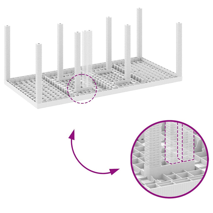 Have Spisebordssæt 9 pcs Hvid Polt rattan