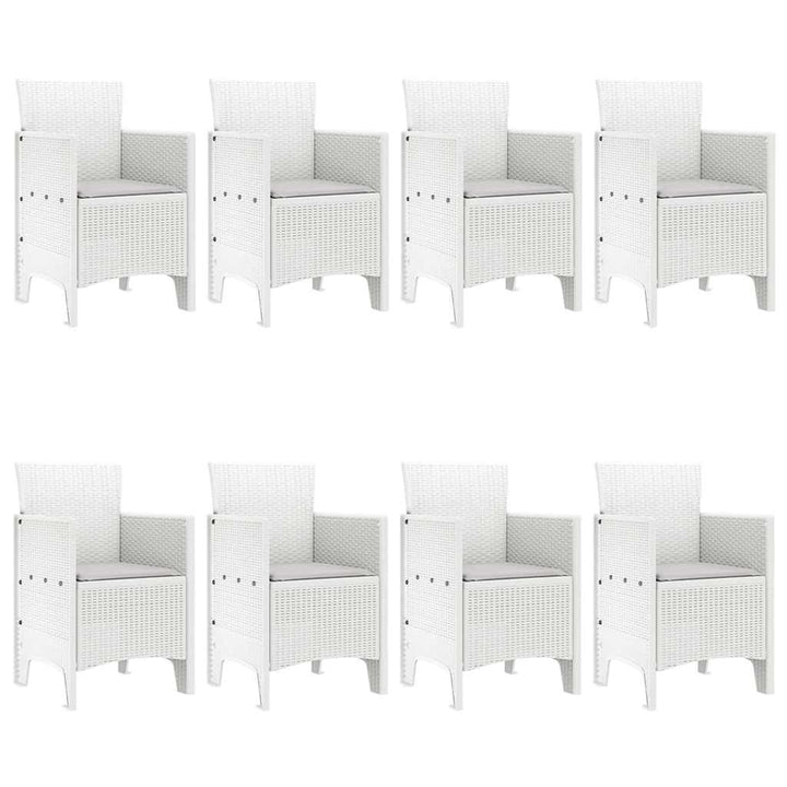 Have Spisebordssæt 9 pcs Hvid Polt rattan