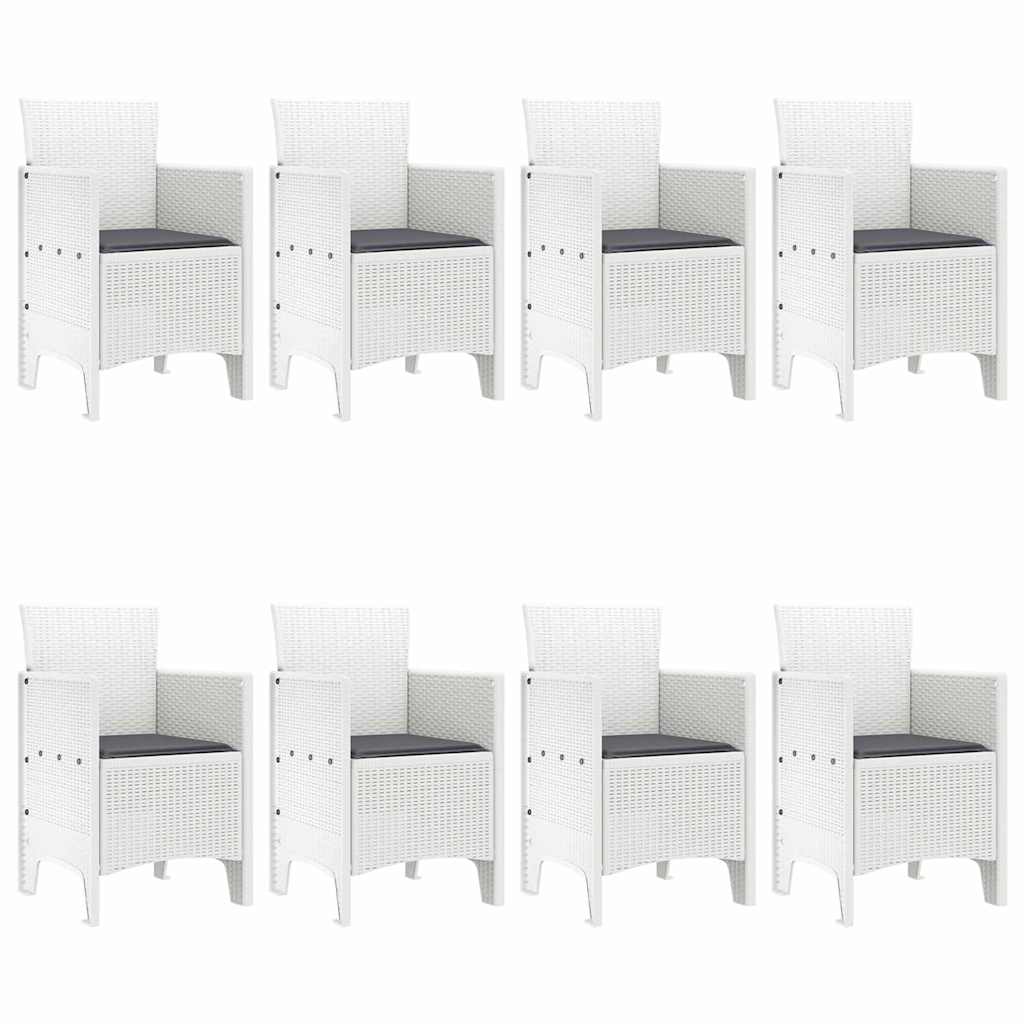 Have Spisebordssæt 9 pcs Hvid Polt rattan