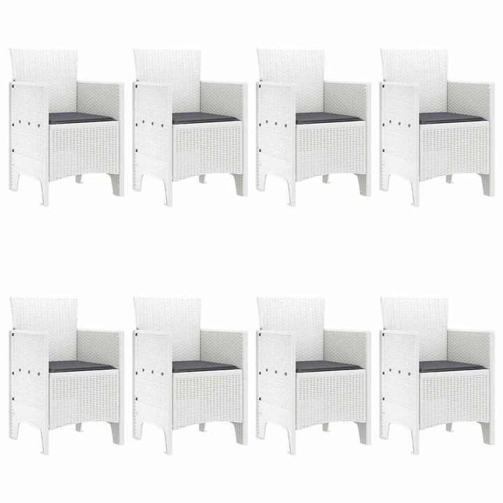 Have Spisebordssæt 9 pcs Hvid Polt rattan