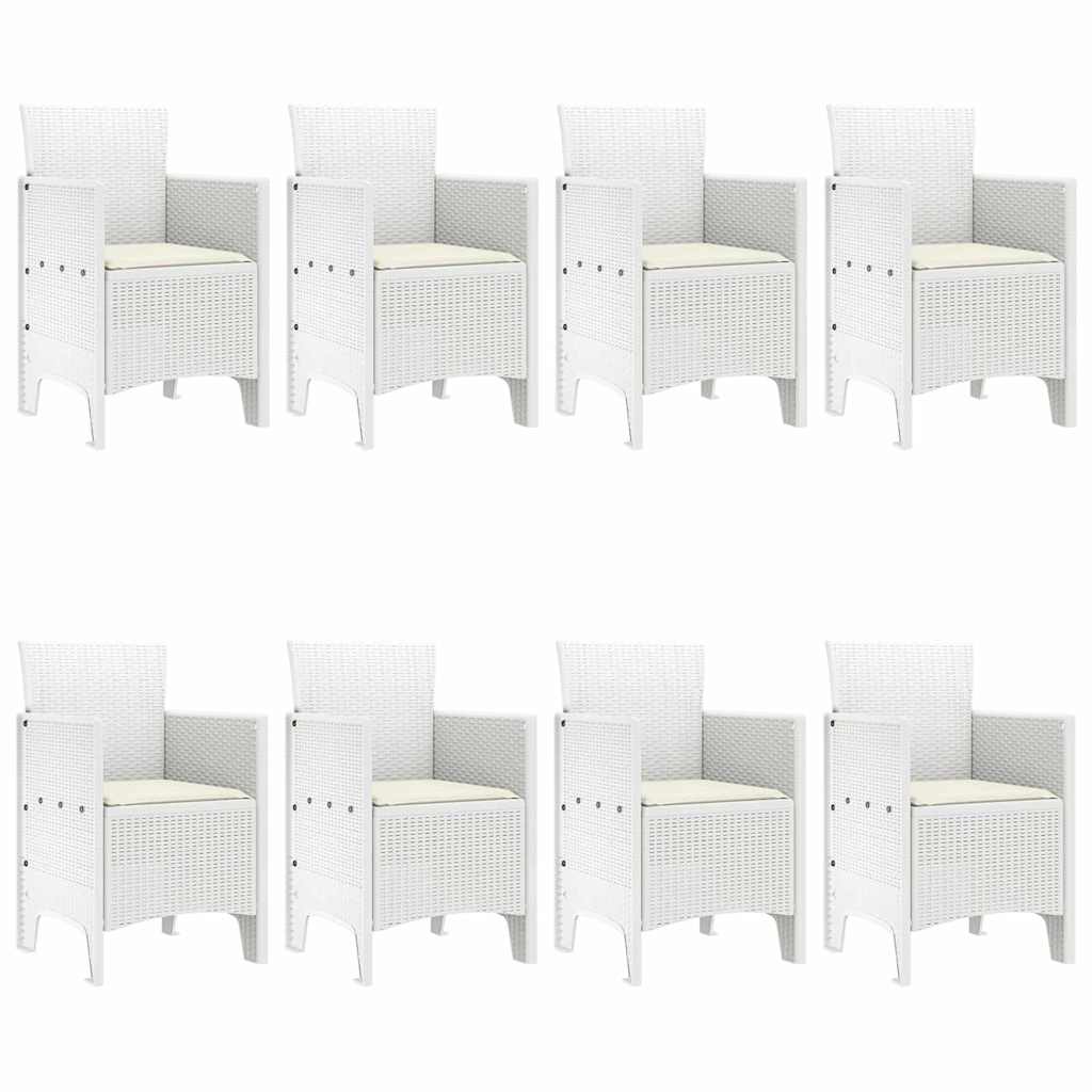 Have Spisebordssæt 9 pcs Hvid Polt rattan