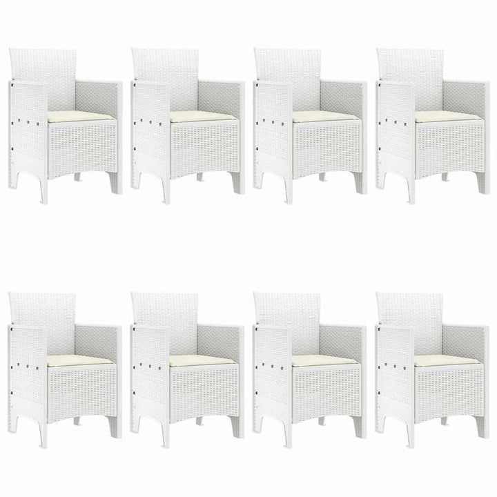 Have Spisebordssæt 9 pcs Hvid Polt rattan