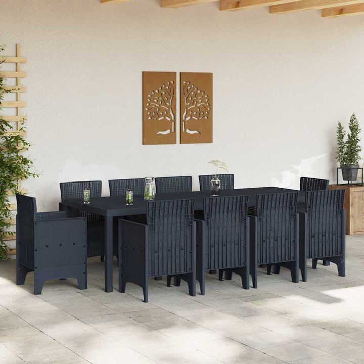 Have Spisebordssæt 11 pcs Antracit Polt rattan