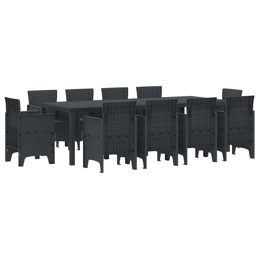 Have Spisebordssæt 11 pcs Antracit Polt rattan