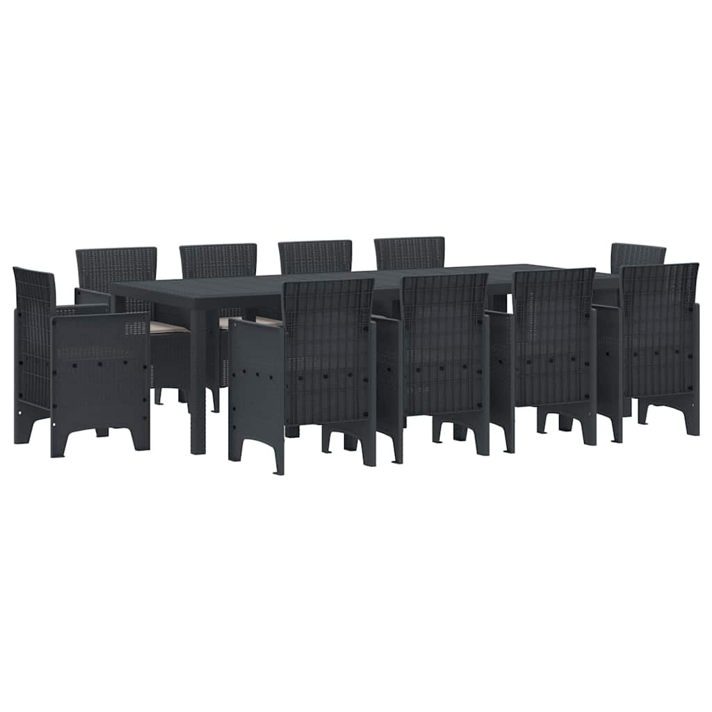 Have Spisebordssæt 11 pcs Antracit Polt rattan