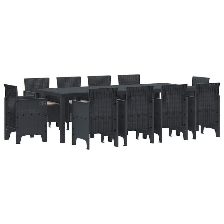 Have Spisebordssæt 11 pcs Antracit Polt rattan