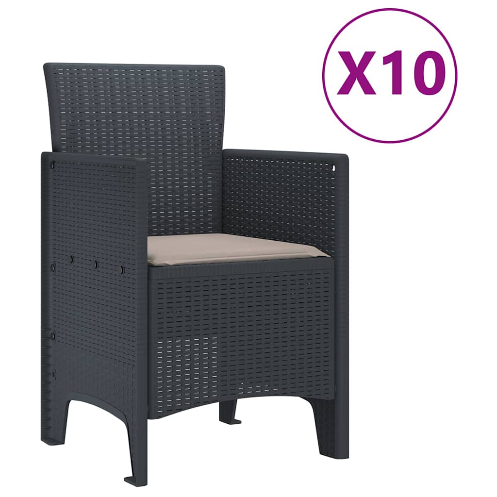 Have Spisebordssæt 11 pcs Antracit Polt rattan