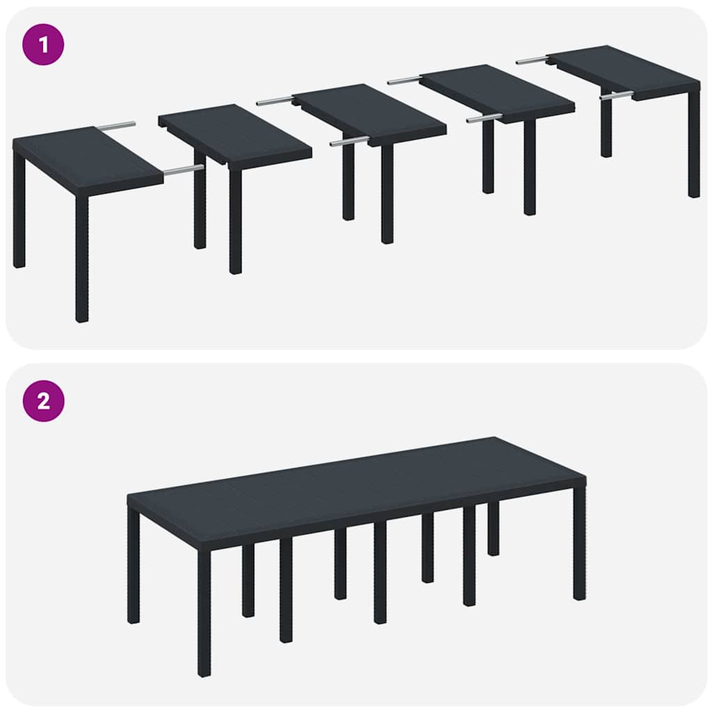 Have Spisebordssæt 11 pcs Antracit Polt rattan