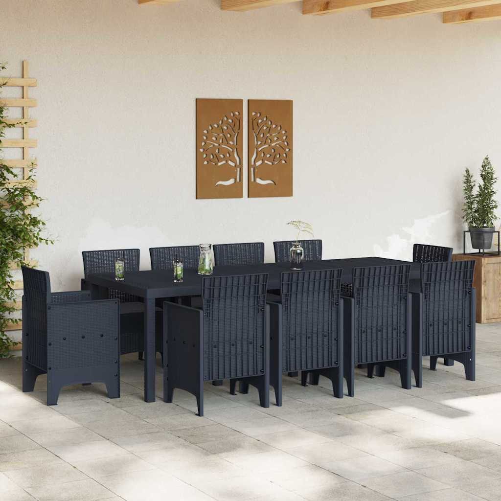 Have Spisebordssæt 11 pcs Antracit Polt rattan