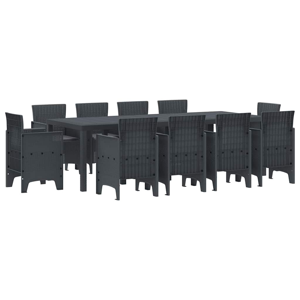 Have Spisebordssæt 11 pcs Antracit Polt rattan