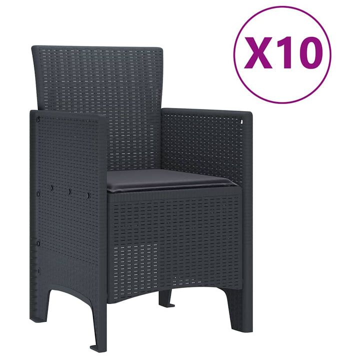 Have Spisebordssæt 11 pcs Antracit Polt rattan