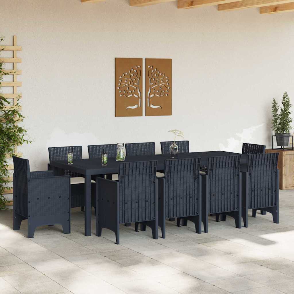 Have Spisebordssæt 11 pcs Antracit Polt rattan