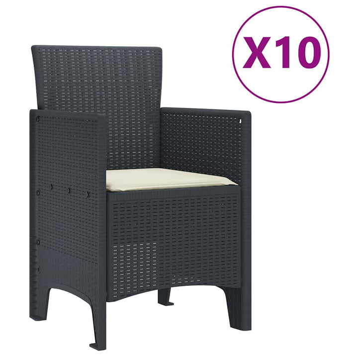 Have Spisebordssæt 11 pcs Antracit Polt rattan