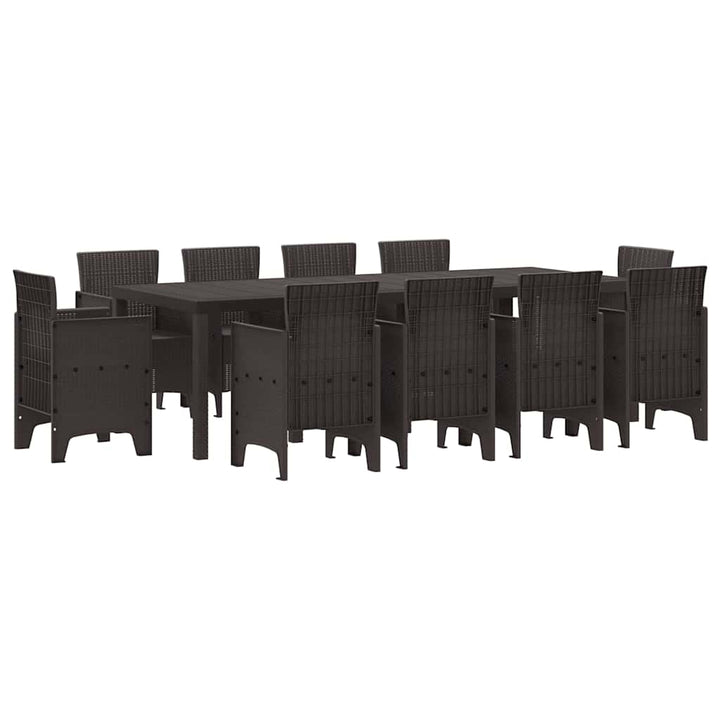 Have Spisebordssæt 11 pcs Brun Polt rattan