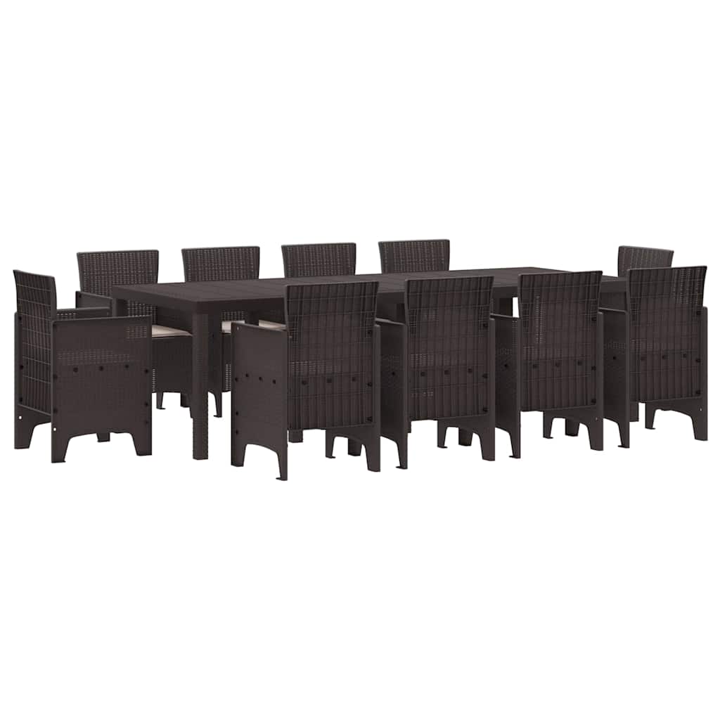 Have Spisebordssæt 11 pcs Brun Polt rattan