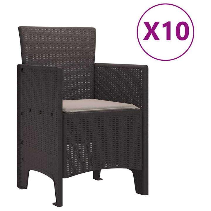 Have Spisebordssæt 11 pcs Brun Polt rattan