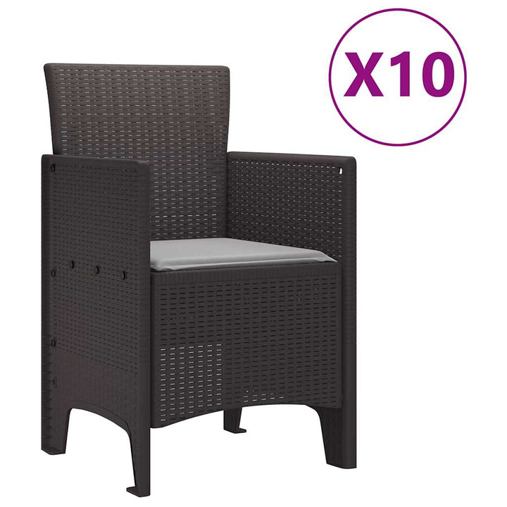 Have Spisebordssæt 11 pcs Brun Polt rattan