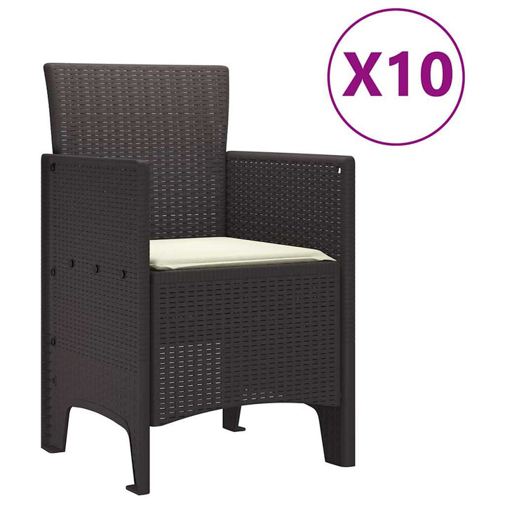 Have Spisebordssæt 11 pcs Brun Polt rattan