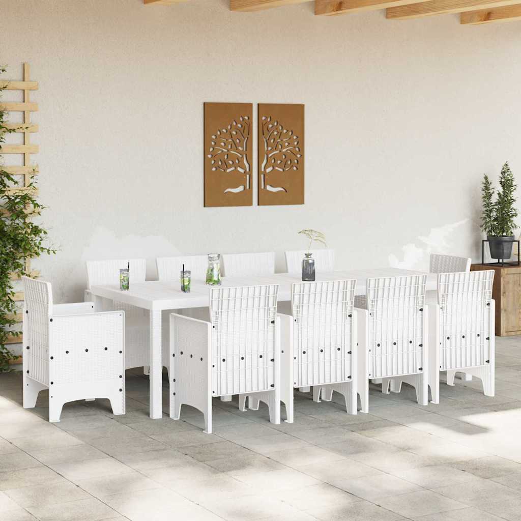 Have Spisebordssæt 11 pcs Hvid Polt rattan