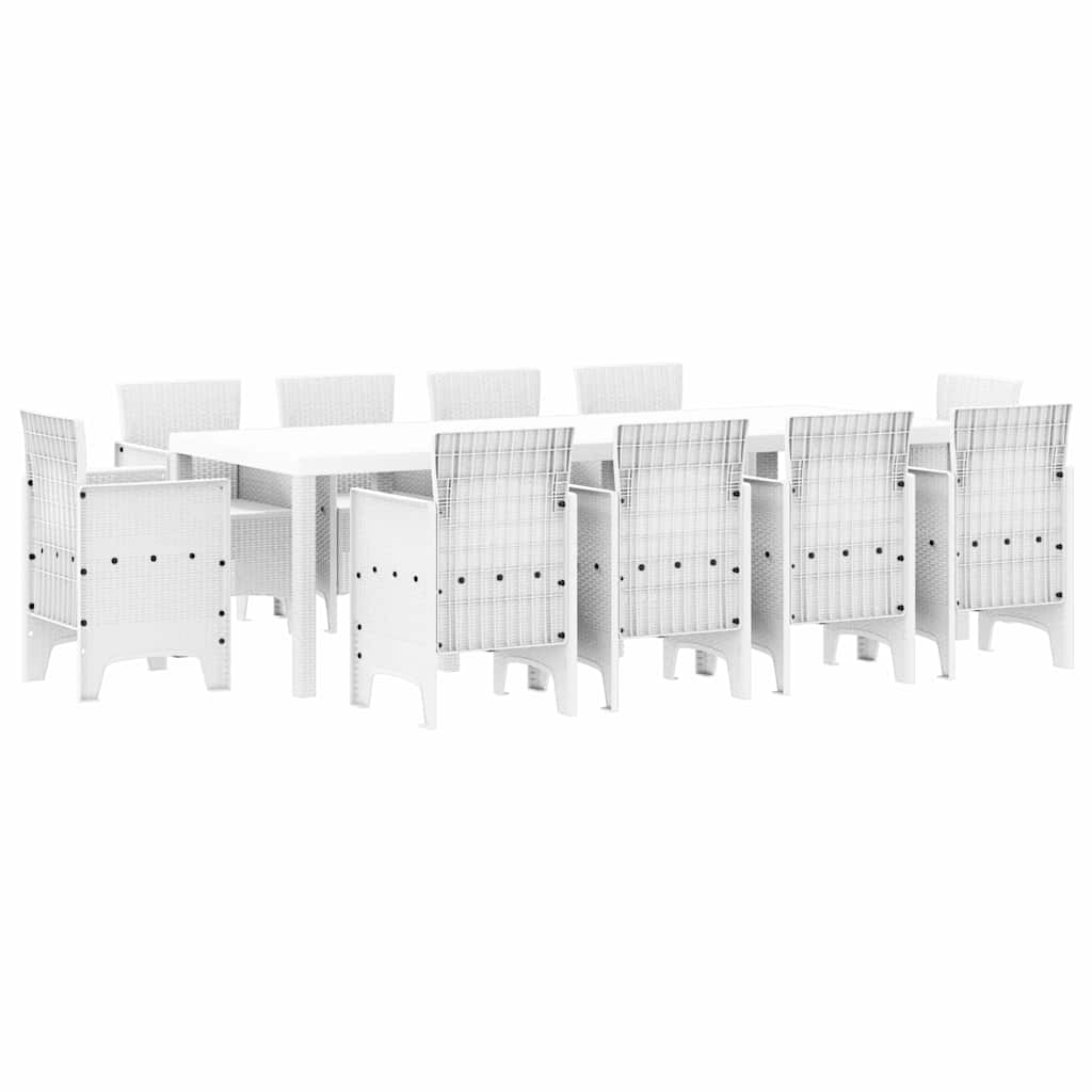 Have Spisebordssæt 11 pcs Hvid Polt rattan