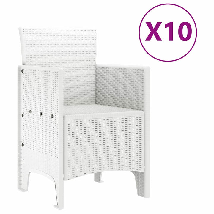 Have Spisebordssæt 11 pcs Hvid Polt rattan