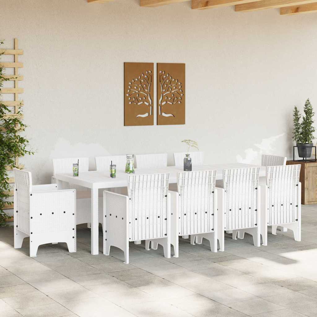 Have Spisebordssæt 11 pcs Hvid Polt rattan