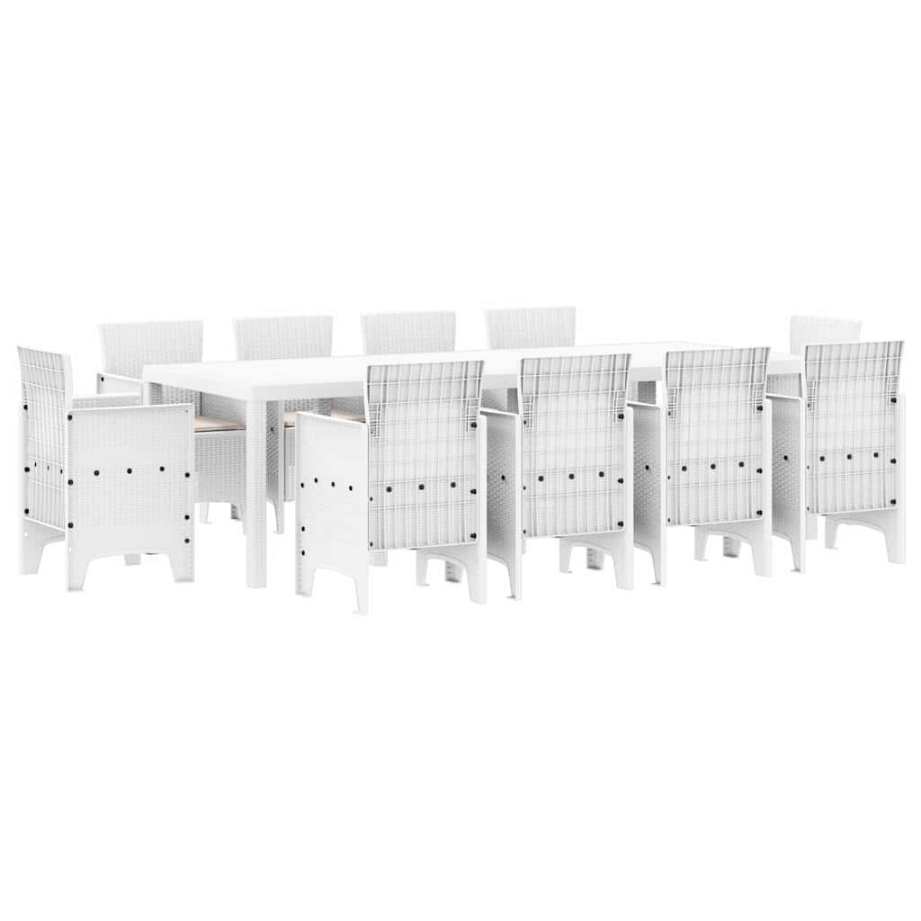 Have Spisebordssæt 11 pcs Hvid Polt rattan