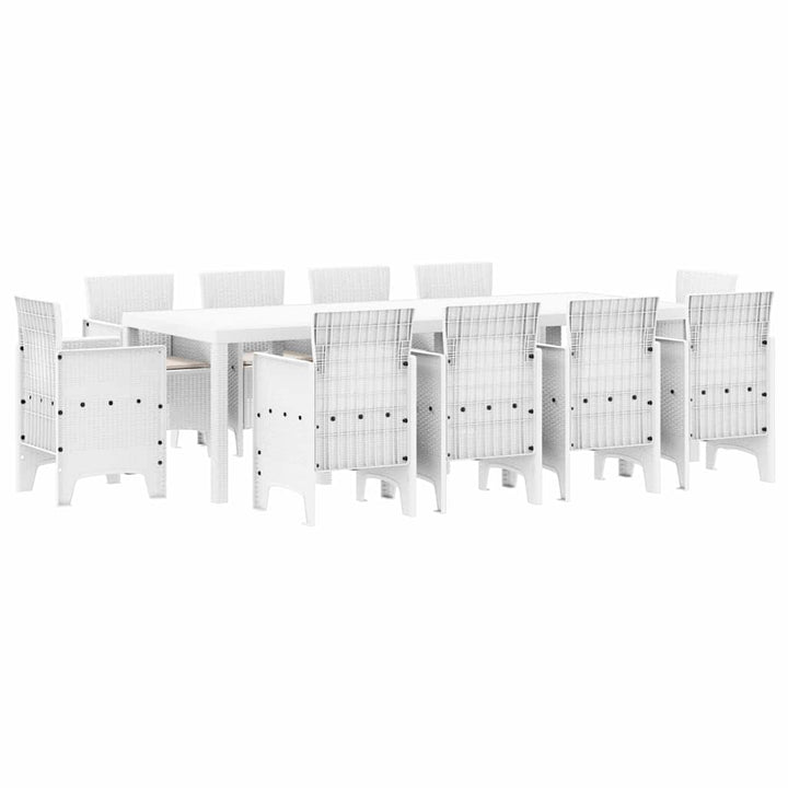 Have Spisebordssæt 11 pcs Hvid Polt rattan