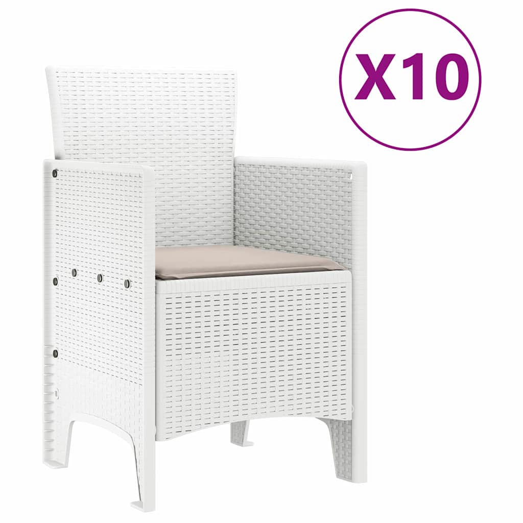 Have Spisebordssæt 11 pcs Hvid Polt rattan